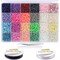 EuTengHao 6000pcs Glass Seed Beads Small Craft Beads for DIY Bracelet Necklaces Crafting Jewelry Making Supplies with Two 0.8mm Clear Bracelet String (4mm, 250 Per Color, 24 Colors)
